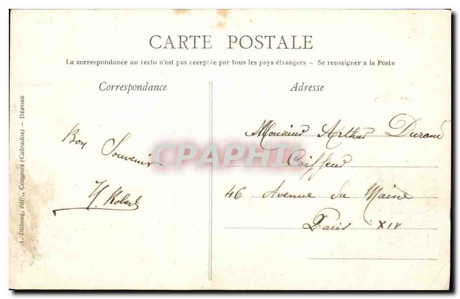 CPA Folklore Normandie Visite a la ferme Apres la traite Vache — Verso