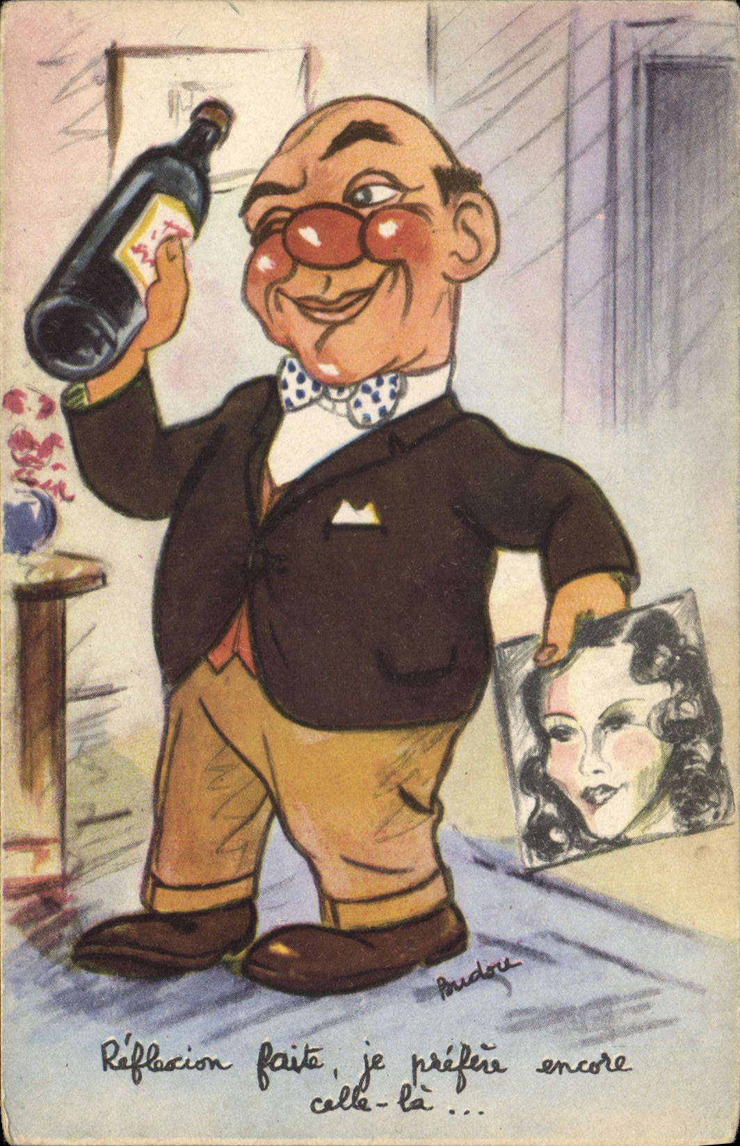 CPA Fantaisie Illustrateur Homme Alcool