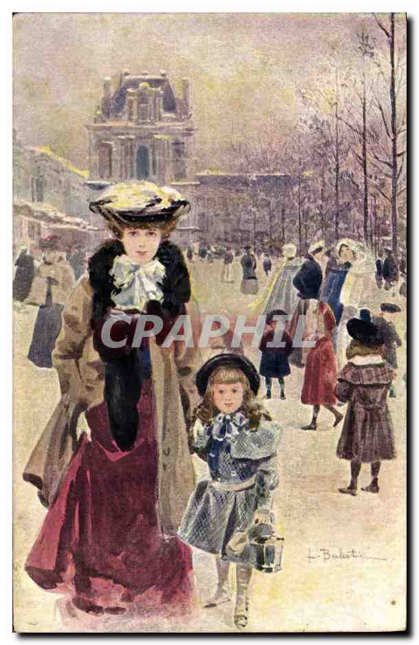 CPA Fantaisie Illustrateur Femme Enfant