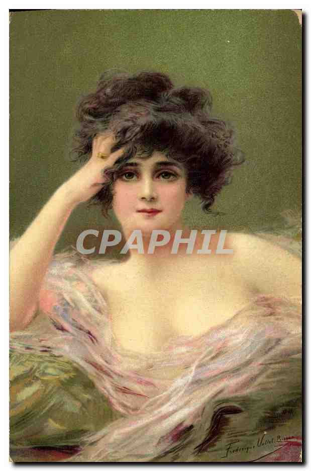 Jeune femme en robe légère — peinture de Frederique Vuitton — éditeur non visible