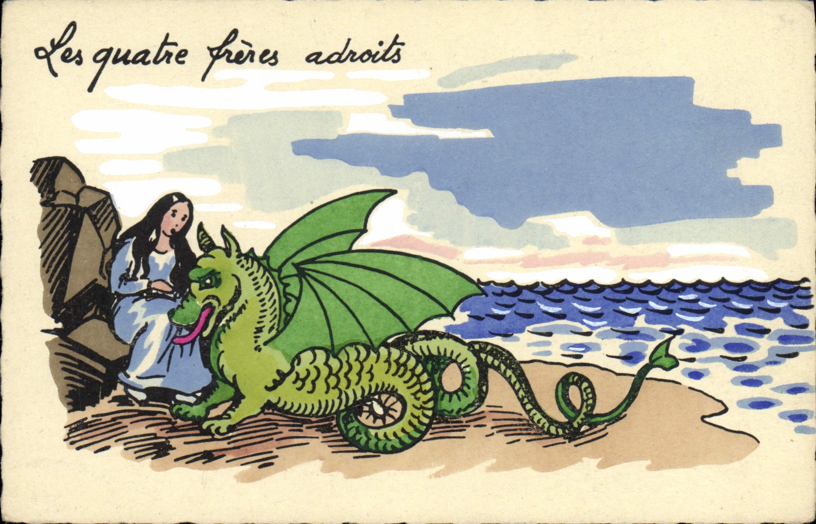 CPA Fantaisie Illustrateur Les quatre freres adroits Dragon