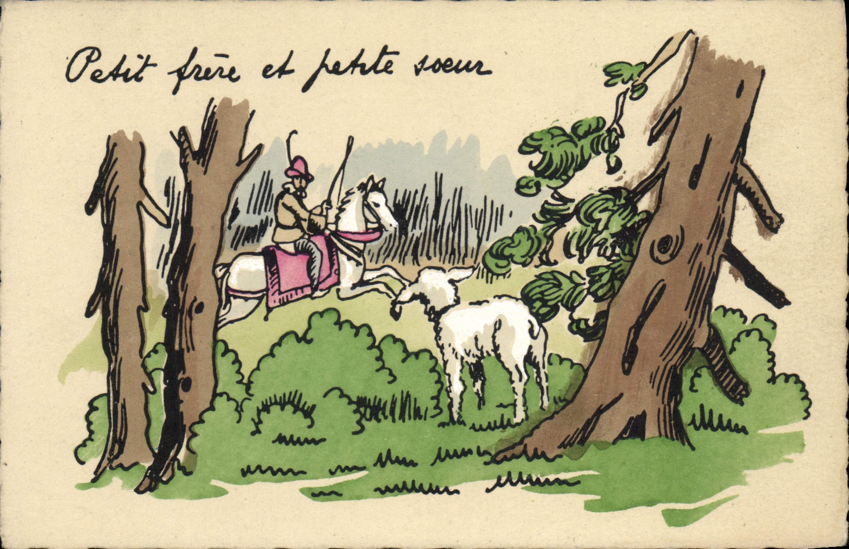 CPA Fantaisie Illustrateur Petit frere et petite soeur 