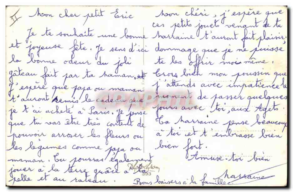 CPA Fantaisie Illustrateur Enfants Coup de foudre  — Verso