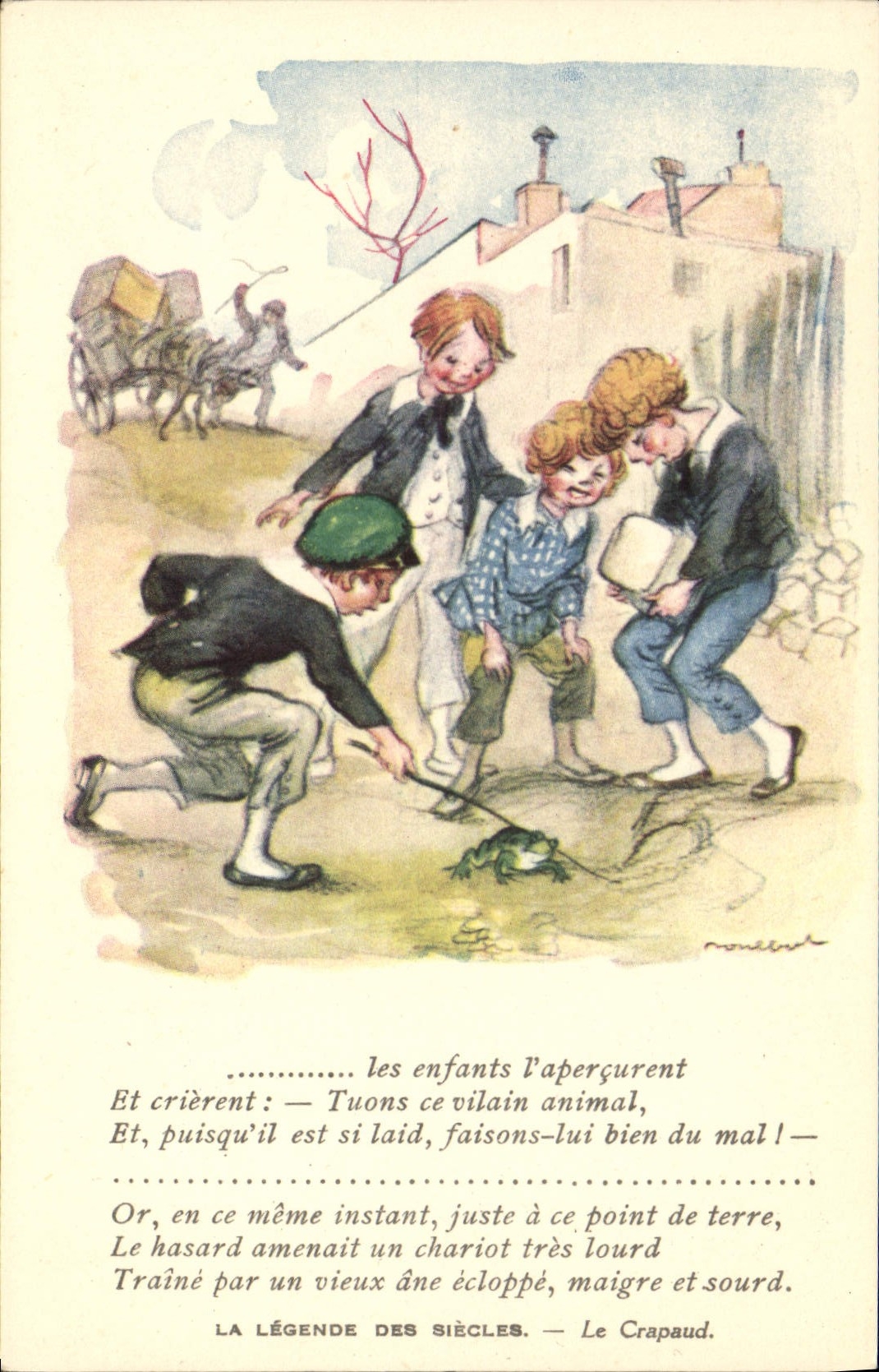 CPA Fantaisie Illustrateur Poulbot Victor Hugo La legende des siecles Le Crapaud Grenouille 