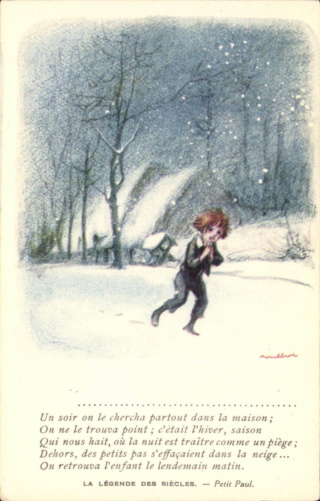 CPA Fantaisie Illustrateur Poulbot Victor Hugo La legende des siecles Petit Paul 