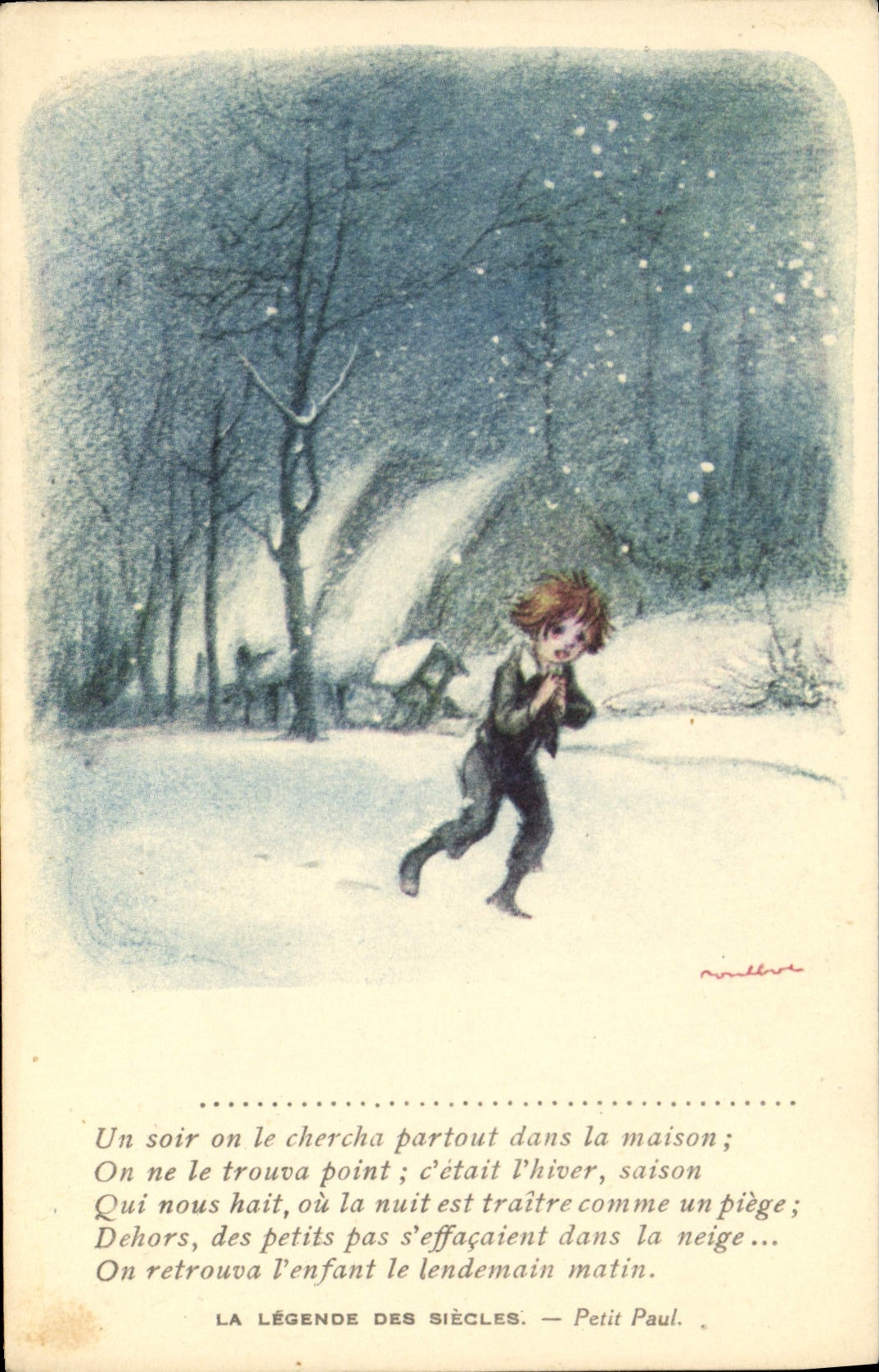 CPA Fantaisie Illustrateur Poulbot Victor Hugo La legende des siecles Petit Paul 
