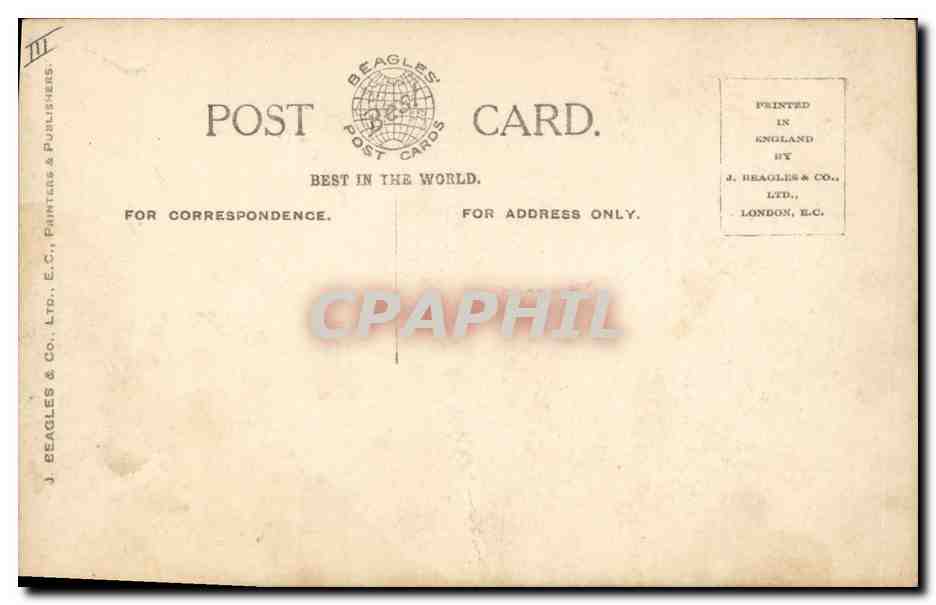 H.M. Queen Mary — en robes de couronnement — Beagles Postcards, n° 111.N — Reverso