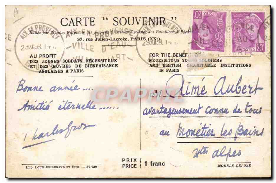 Londres et Paris — Visite royale — C. Hirlemanne — Verso