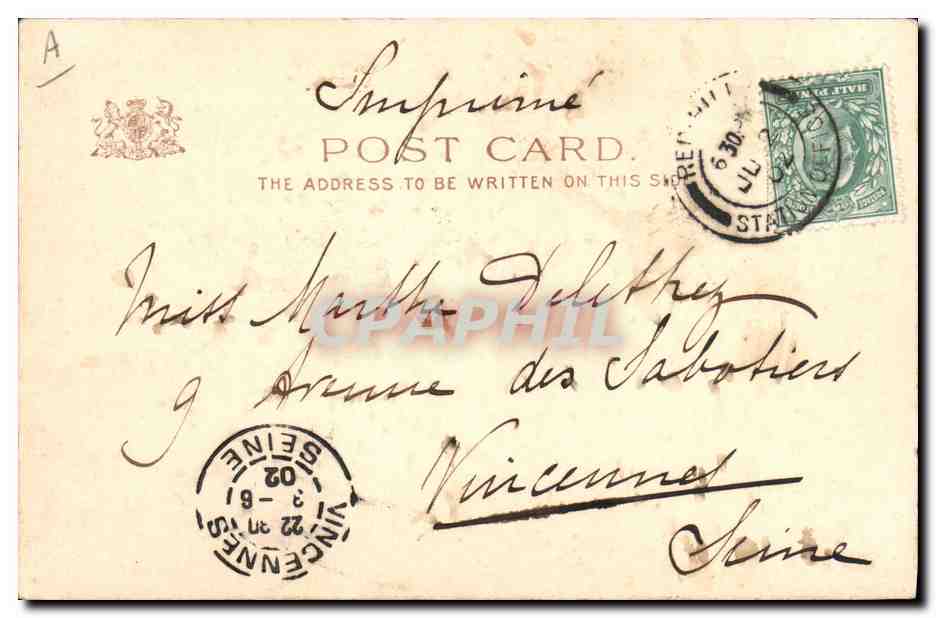 Son Altesse Royale Edward VII — Message royal — Gunn & Stuart Photo, Berlin — Verso