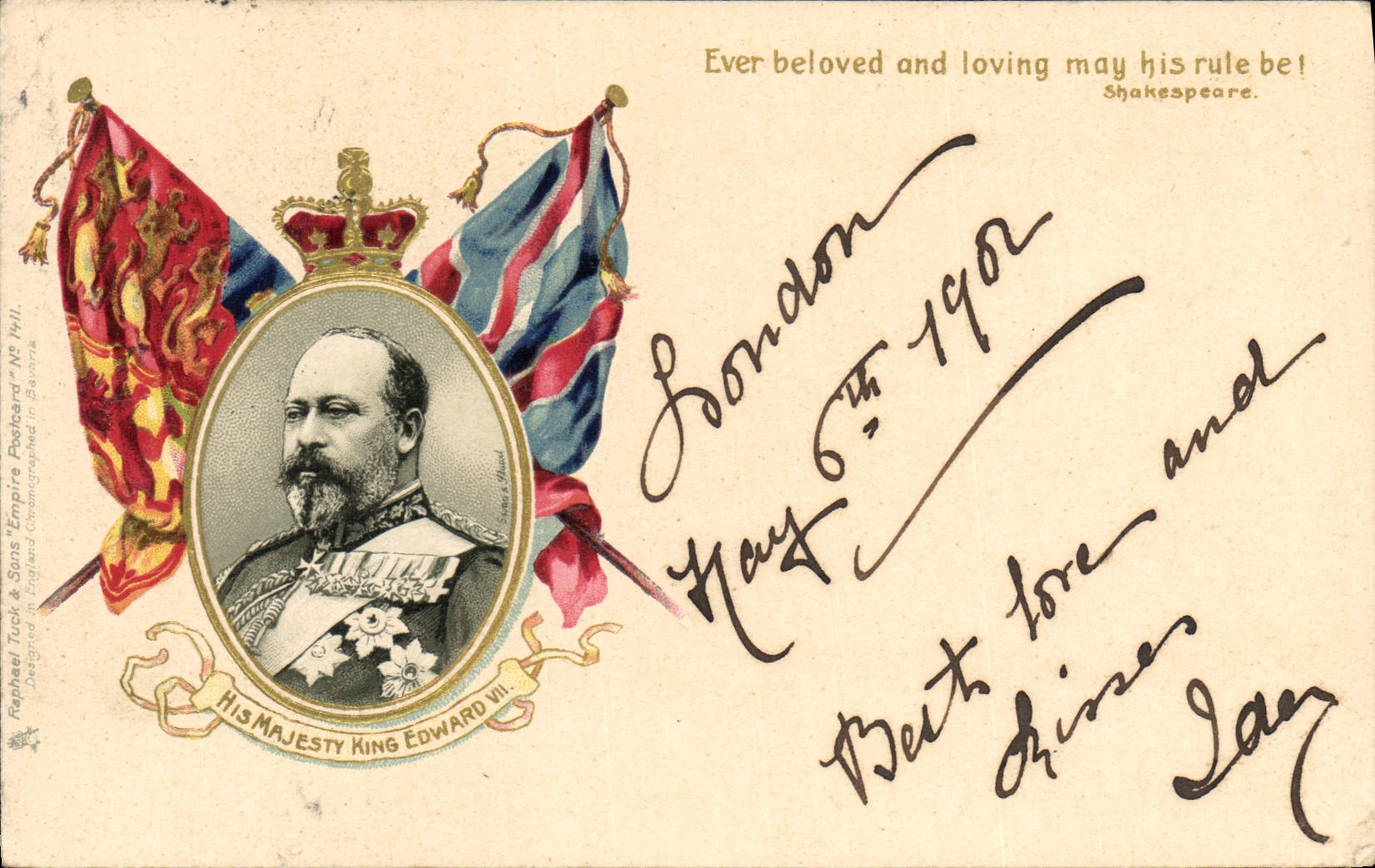 Portrait de S.M. le Roi Édouard VII — Raphael Tuck & Sons, Empire Postcard, N° 111