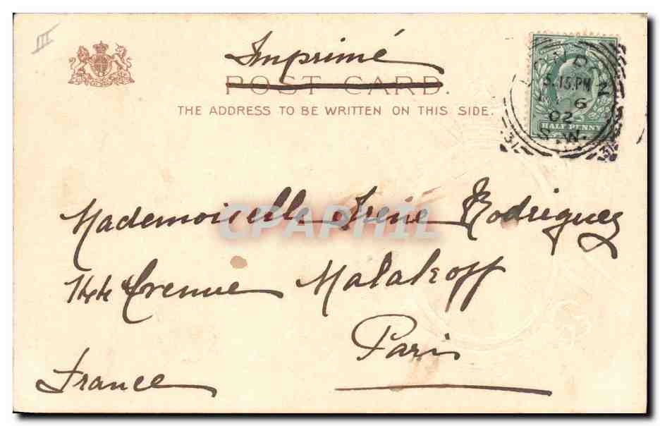Portrait de S.M. le Roi Édouard VII — Raphael Tuck & Sons, Empire Postcard, N° 111 — Achterkant
