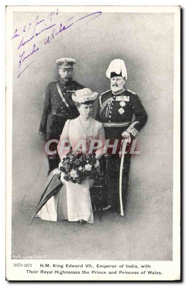 H.M. King Edward VII, Emperor of India, with Their Royal Highnesses the Prince and Princess of Wales — photographie — éditeur non visible