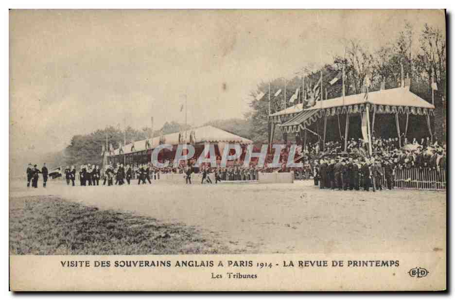 Visite des souverains anglais à Paris 1914 — La Revue de Printemps — Les Tribunes — B.D. éditeur