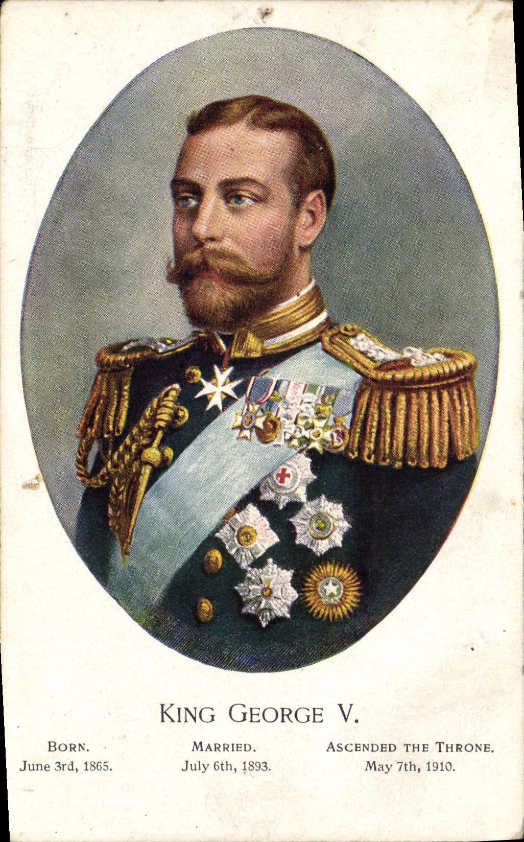 King George V — Portrait en uniforme — Tuck's Post Card n° 8821