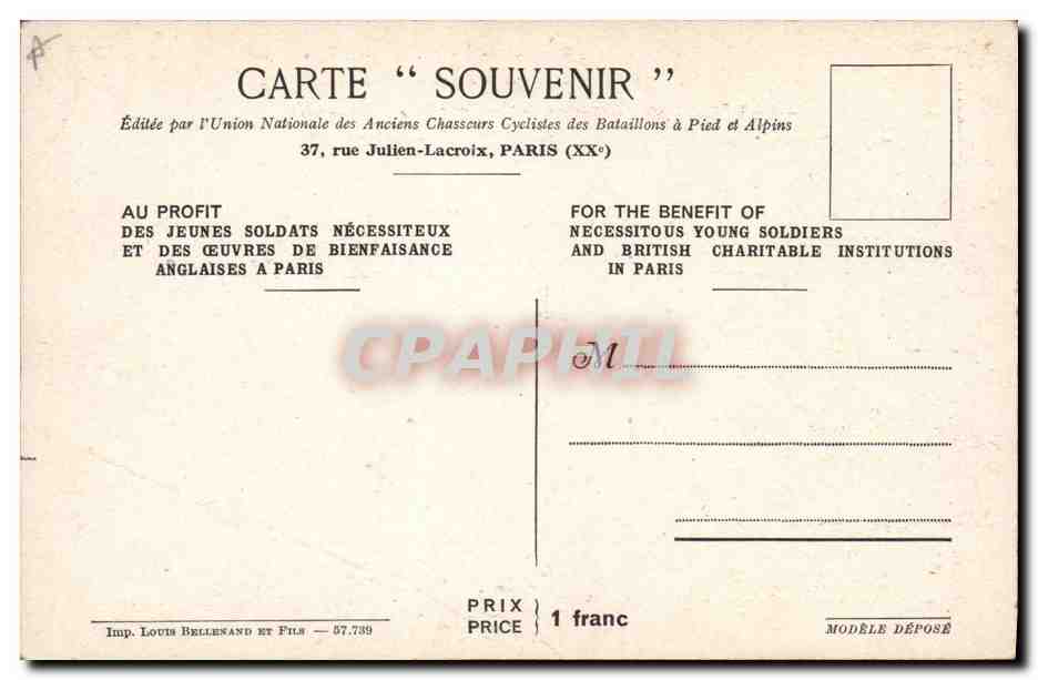 Royaume-Uni et France — Visite royale de la Reine d'Angleterre à Paris — C. HIRLEHARK — Verso