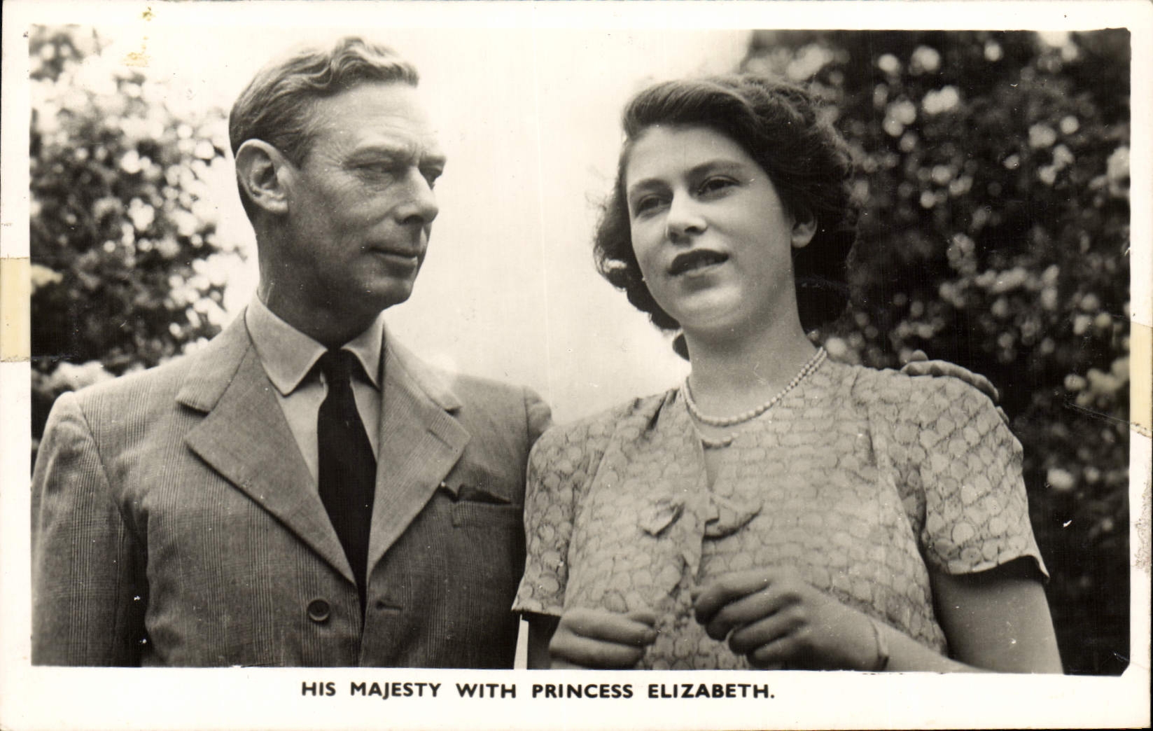 CPA His Majesty with Princess Elizabeth