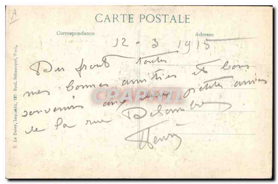 S.M. Albert Ier, roi des Belges — Décoré de la Médaille Militaire en 1914 — E. Le Deley, Imprimeur, Paris — Reverso