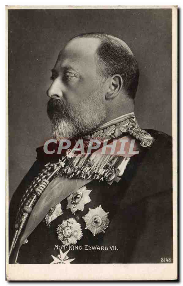 H.M. King Edward VII — portrait officiel — éditeur anonyme, n° de série 8748