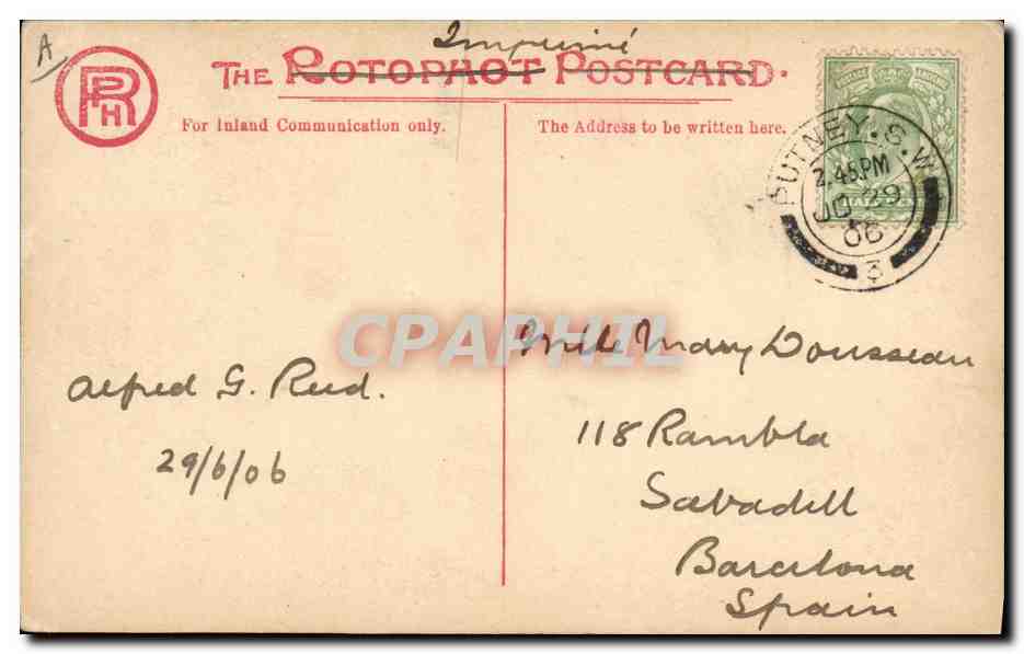 H.M. King Edward VII — portrait officiel — éditeur anonyme, n° de série 8748 — Verso