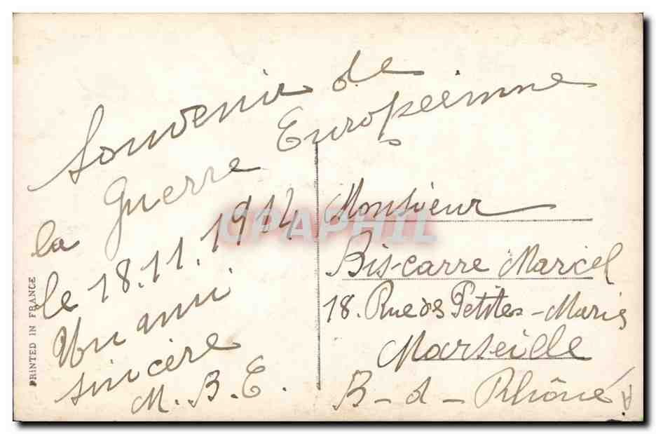 GEORGES V — ROI D'ANGLETERRE — W.D. Downey Phot. — Coll. P.R. 154 — Verso