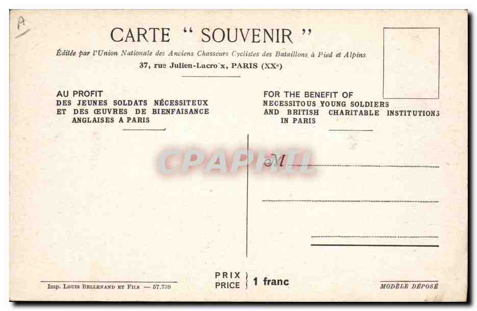 Royaume-Uni et France — Visite royale de la reine Elizabeth à Paris — C. Hirlemann — Verso