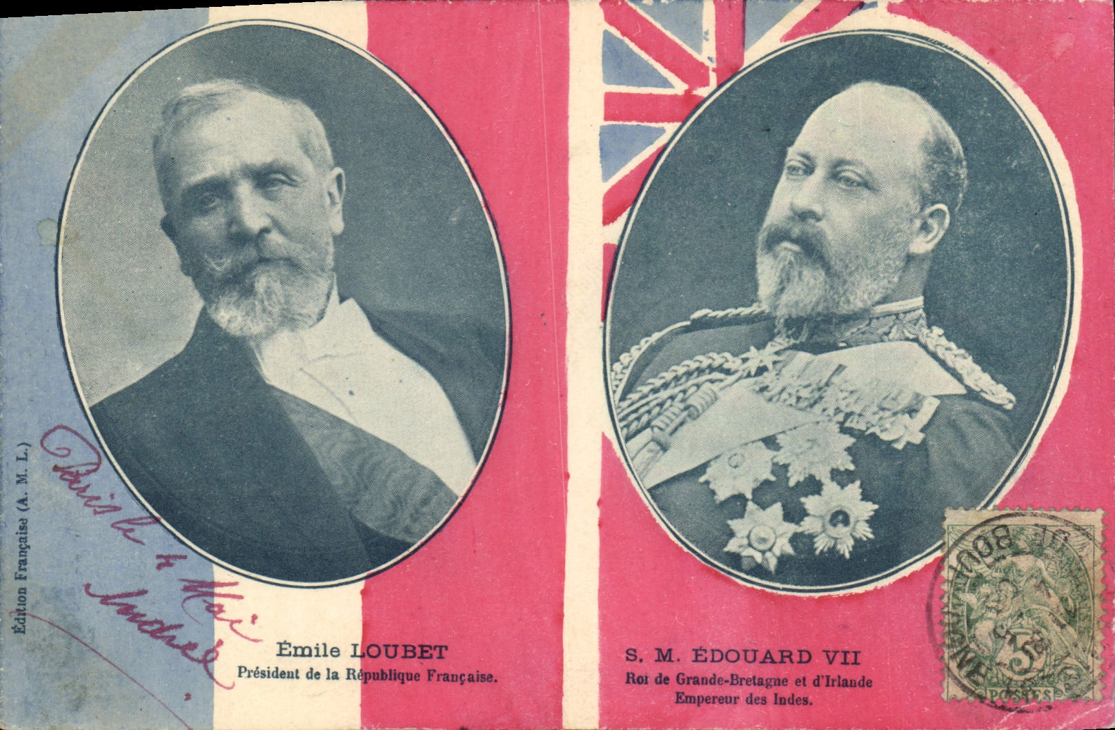 Émile Loubet — Président de la République Française — Édouard VII — Roi de Grande-Bretagne et d'Irlande — Édition Française (A. M. L.)
