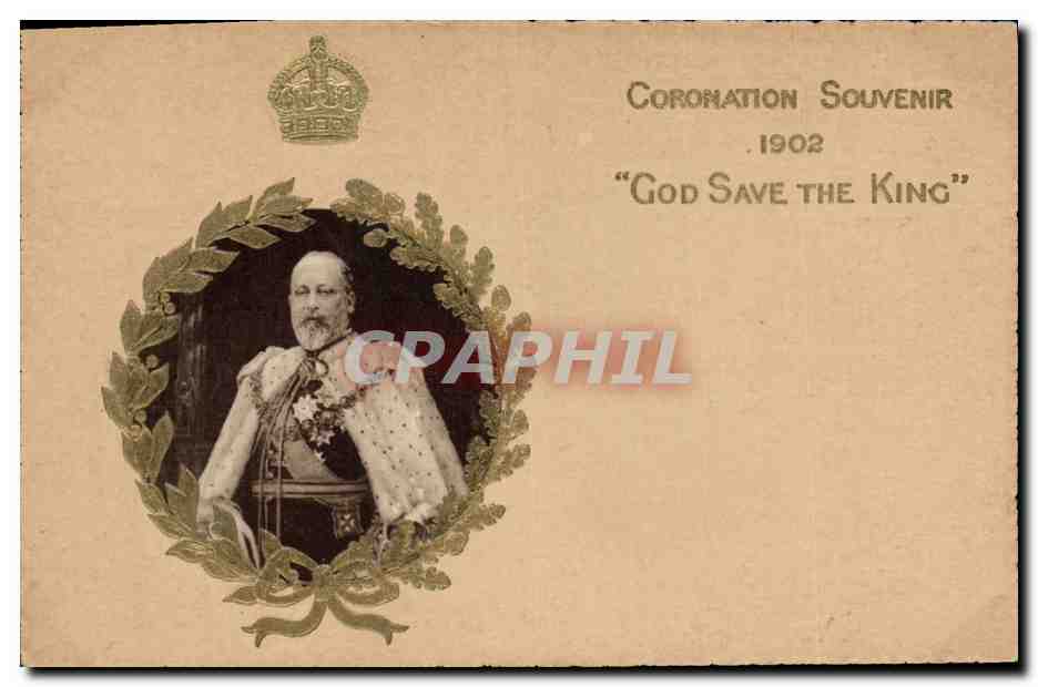 Portrait du roi Édouard VII — Coronation Souvenir 1902 — Rufhadt Tuck & Sons