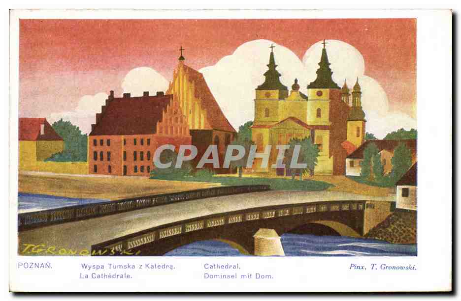 CPA Fantaisie Illustrateur Poznan 30 IX 1929 Exposition generale polonaise Poland Pologne La cathedrale