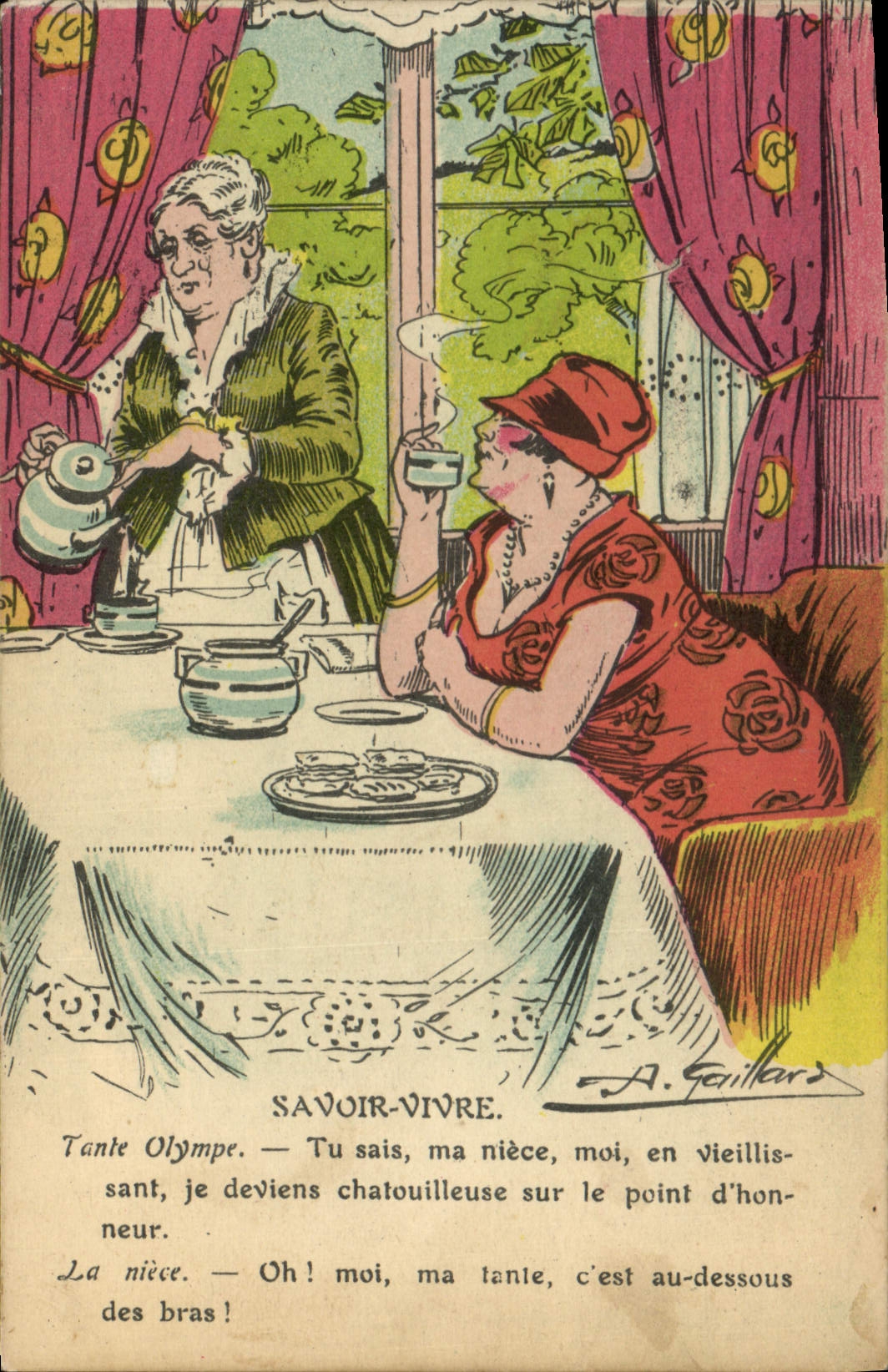 CPA Fantaisie Illustrateur Savoir Vivre 
