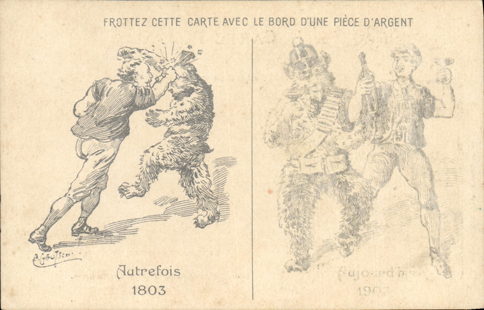 CPA Fantaisie Illustrateur Carte magique Independance Vaudoise 1903 Vaud Suisse