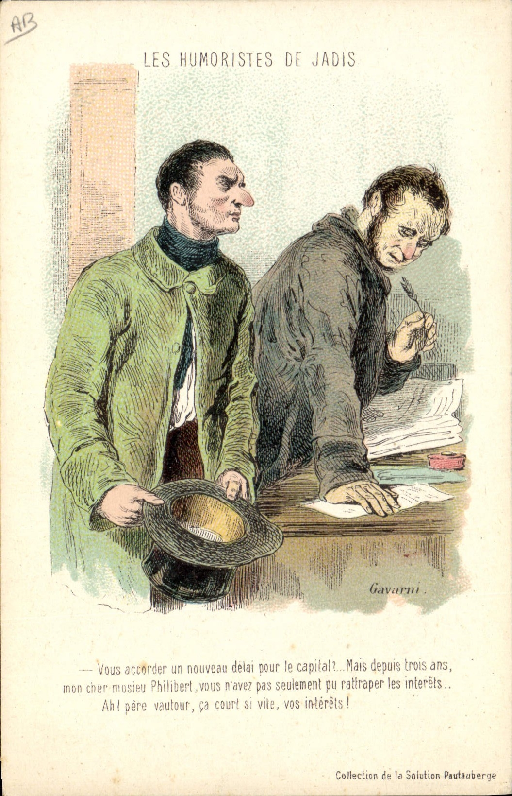 Les Humoristes de Jadis — caricature de Gavarni — Collection de la Solution Pautauberge