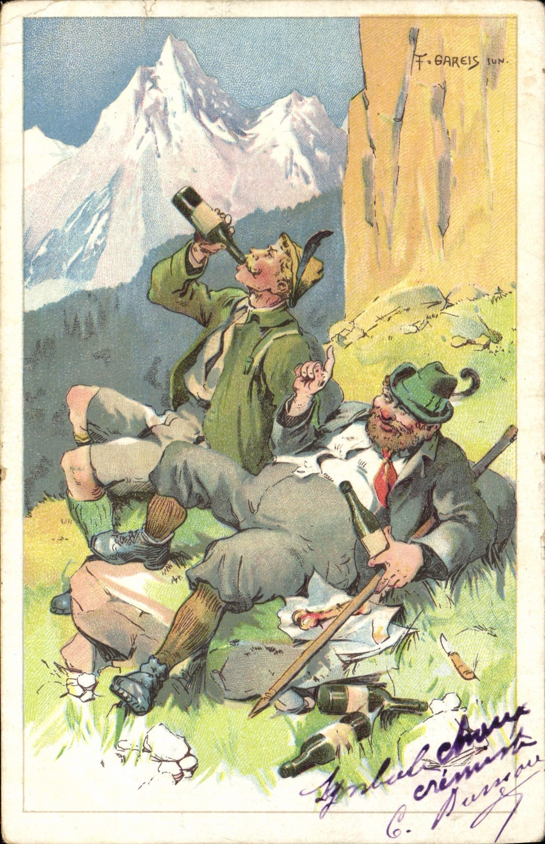 CPA Fantaisie Illustrateur Gareis Chasse Chasseur 