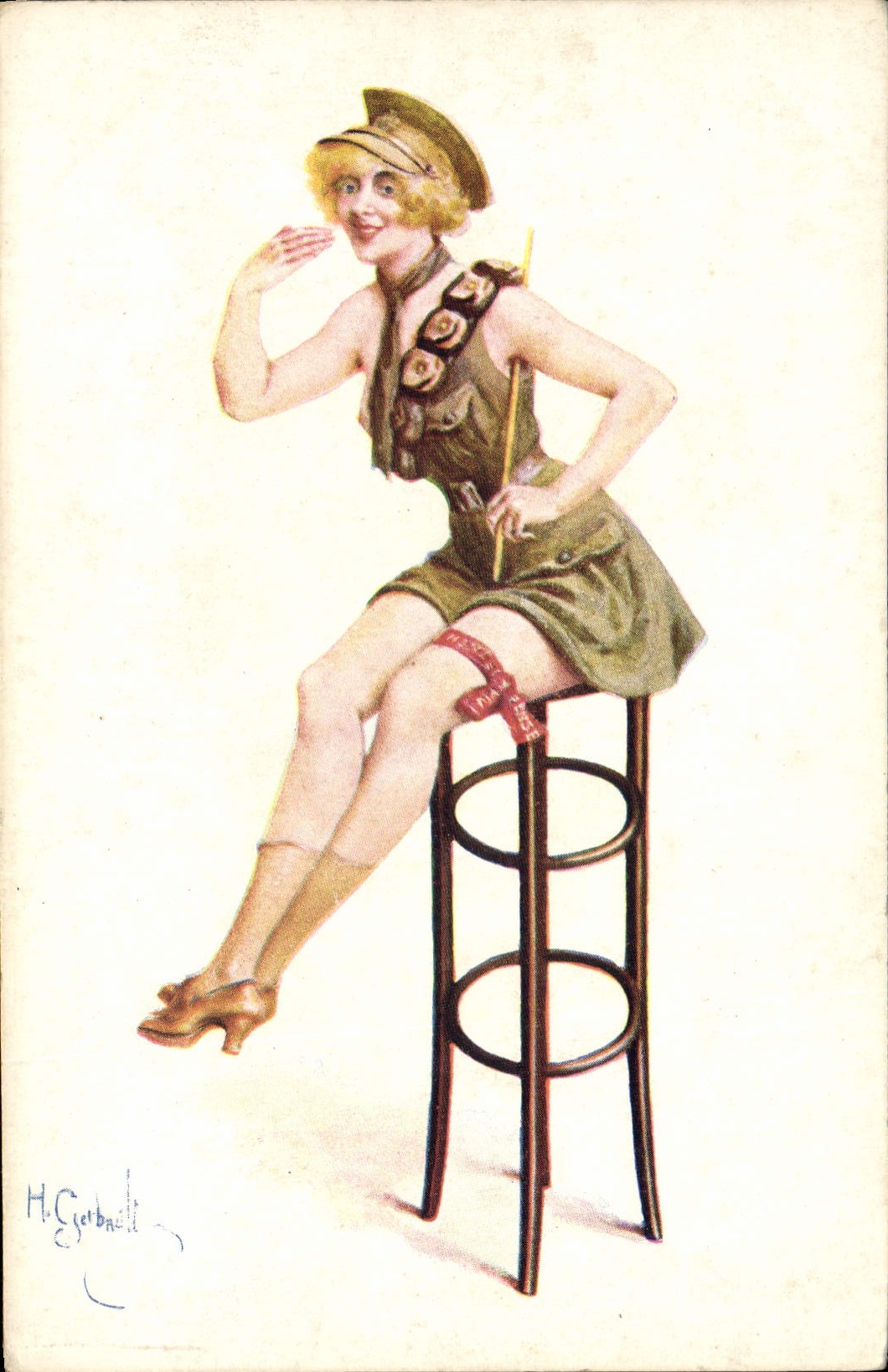 CPA Fantaisie Illustrateur Femme Poupee pour Tommies par Gerbault 
