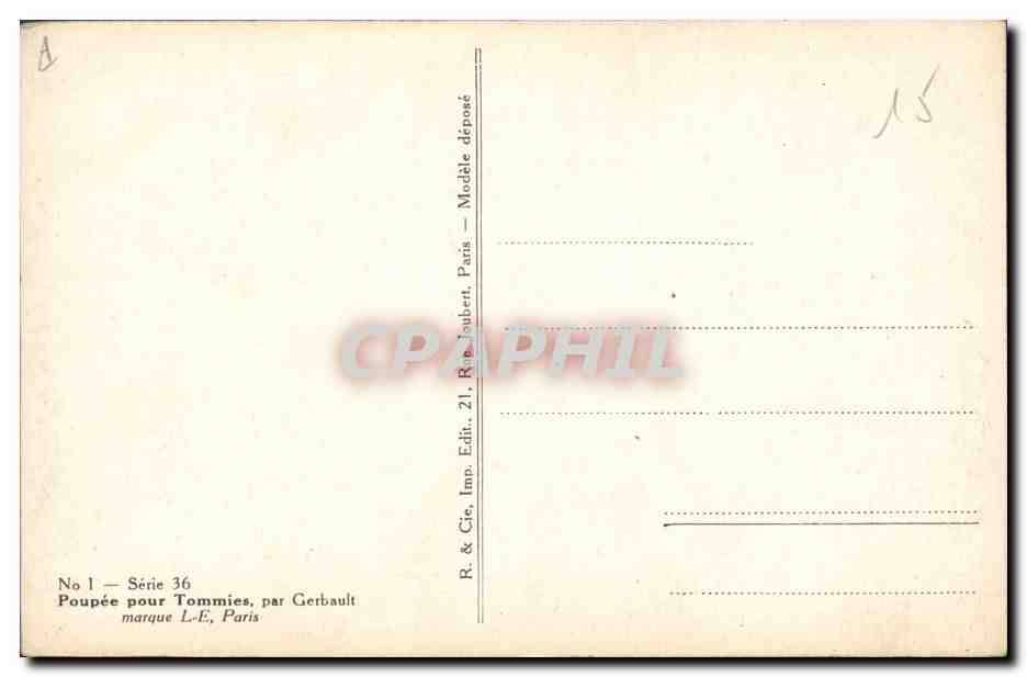 CPA Fantaisie Illustrateur Femme Poupee pour Tommies par Gerbault  — Rückseite