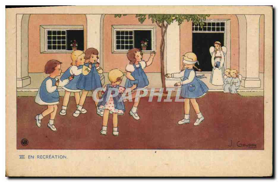 CPA Fantaisie Illustrateur En recreation Enfants 