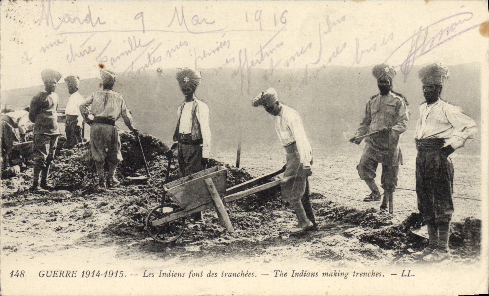 Les Indiens font des tranchées — Guerre 1914-1915 — LL. n°148