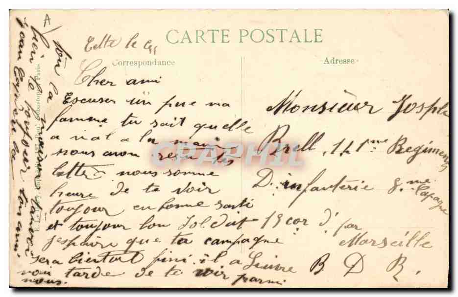 CPA Militaria Les Hindous en route pour le front  — Rückseite