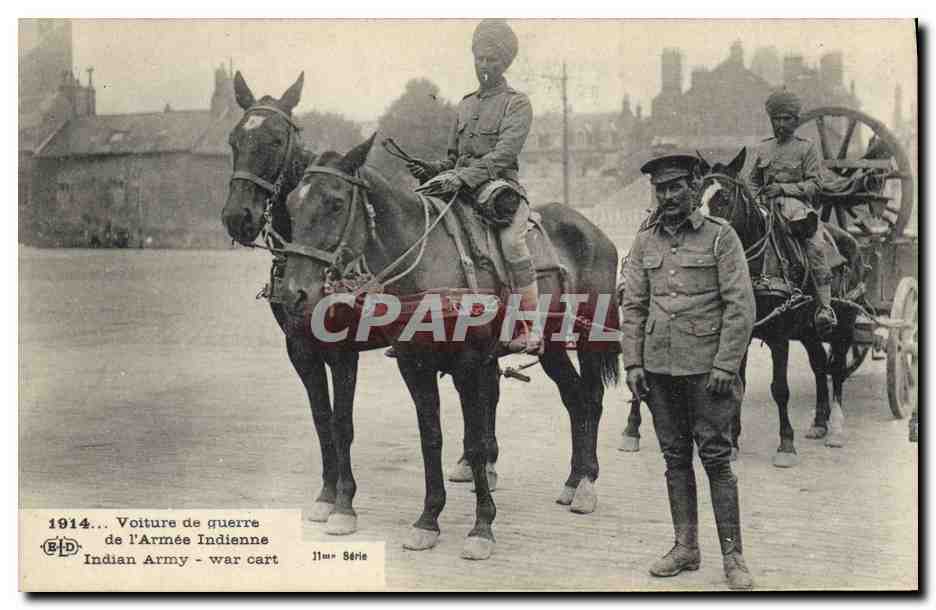 CPA Militaria Voiture de guerre de l'armee indienne 
