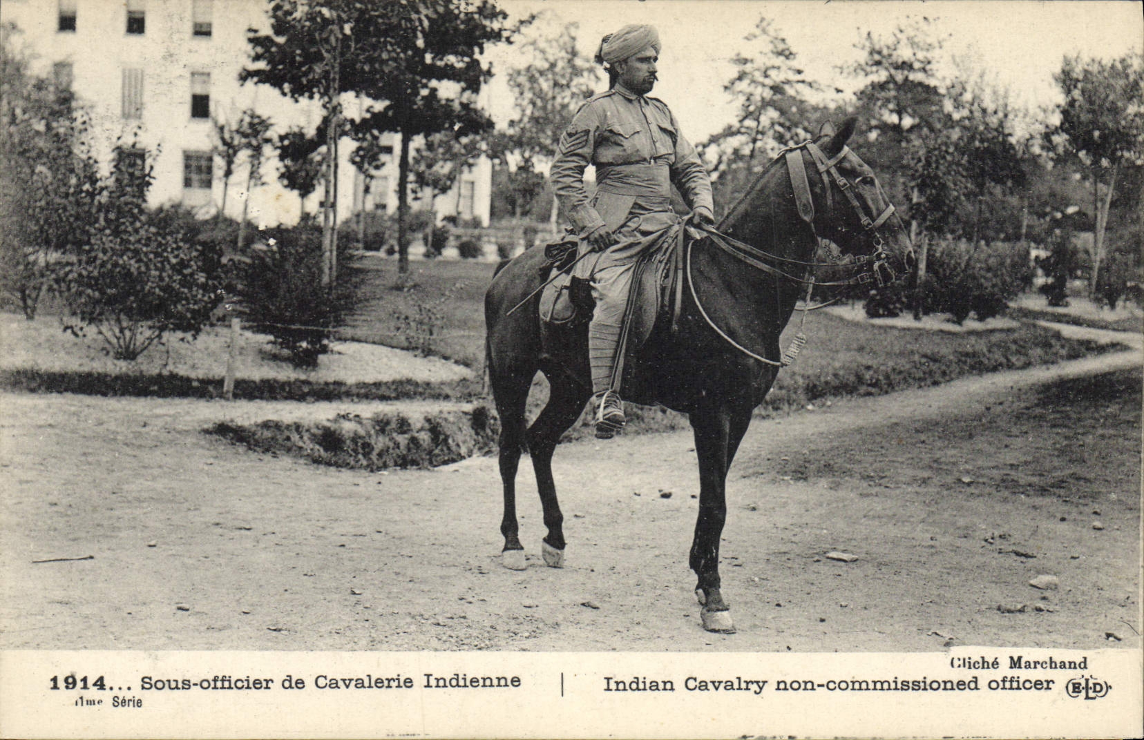 Sous-officier de Cavalerie Indienne — 1914, 1ère Série — Cliché Marchand