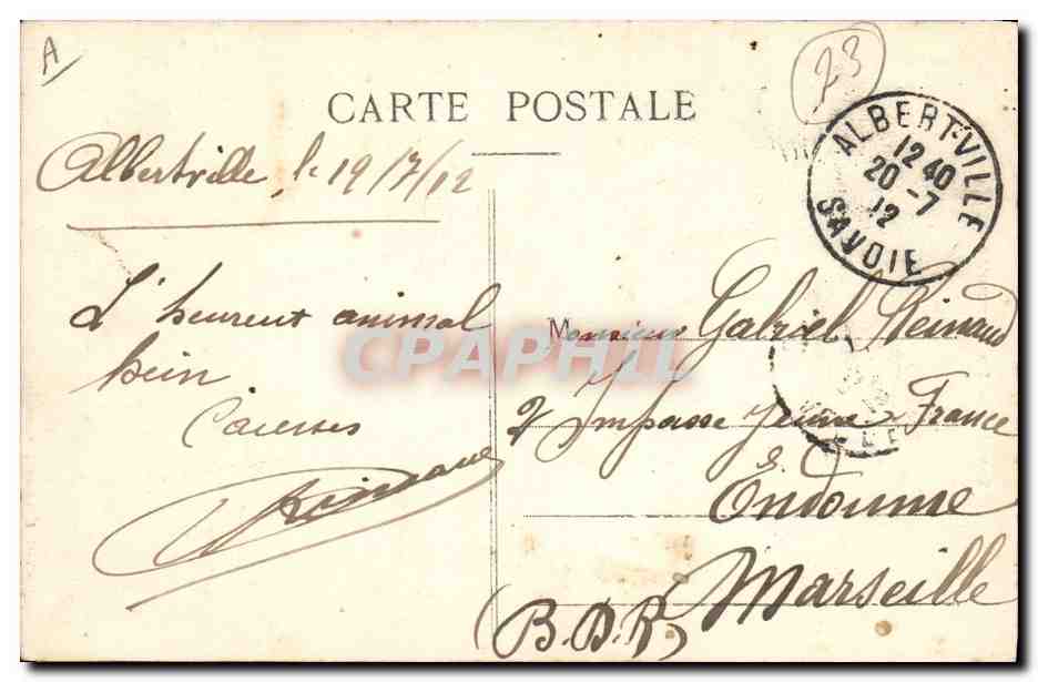 CPA Savoie La marmotte — Rückseite