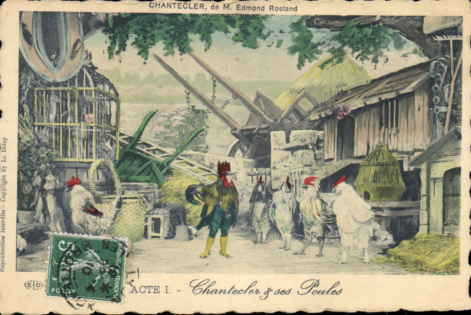 CPA Theatre Rostand Coq Chantecler et ses poules