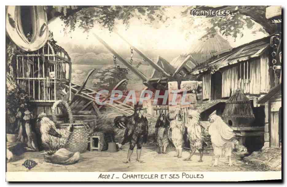 CPA Theatre Rostand Coq Chantecler et ses poules