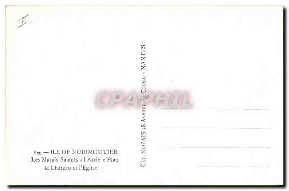 CPA Marais salants a l'arriere plan Le chateau et l'eglise Ile de Noirmoutier — Rückseite
