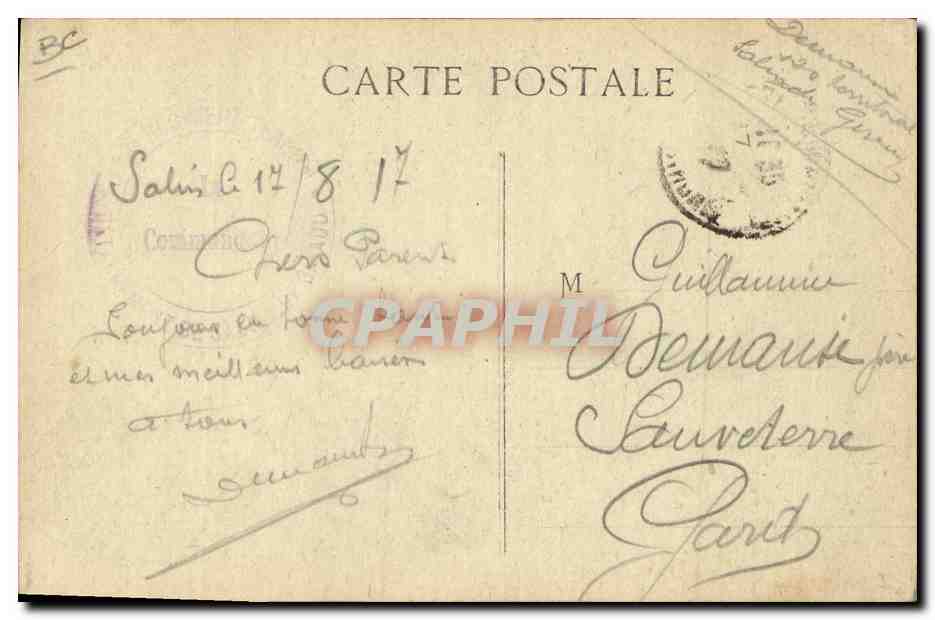 Salin de Giraud — Le Grand Élévateur et les « Camelles » — éditeur non visible — Verso