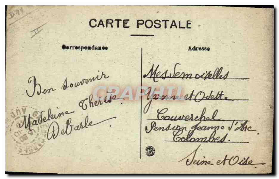 CPA Banque Carcassonne La Caisse d'Epargne — Rückseite