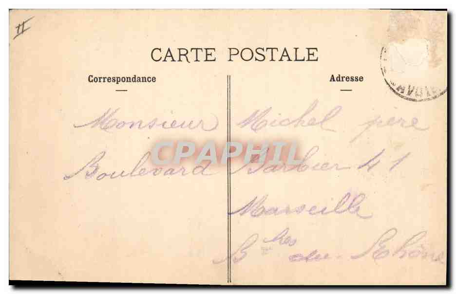 CPA Banque Chambery Fontaine de Boigne La Poste et La Caisse d'Epargne — Rückseite