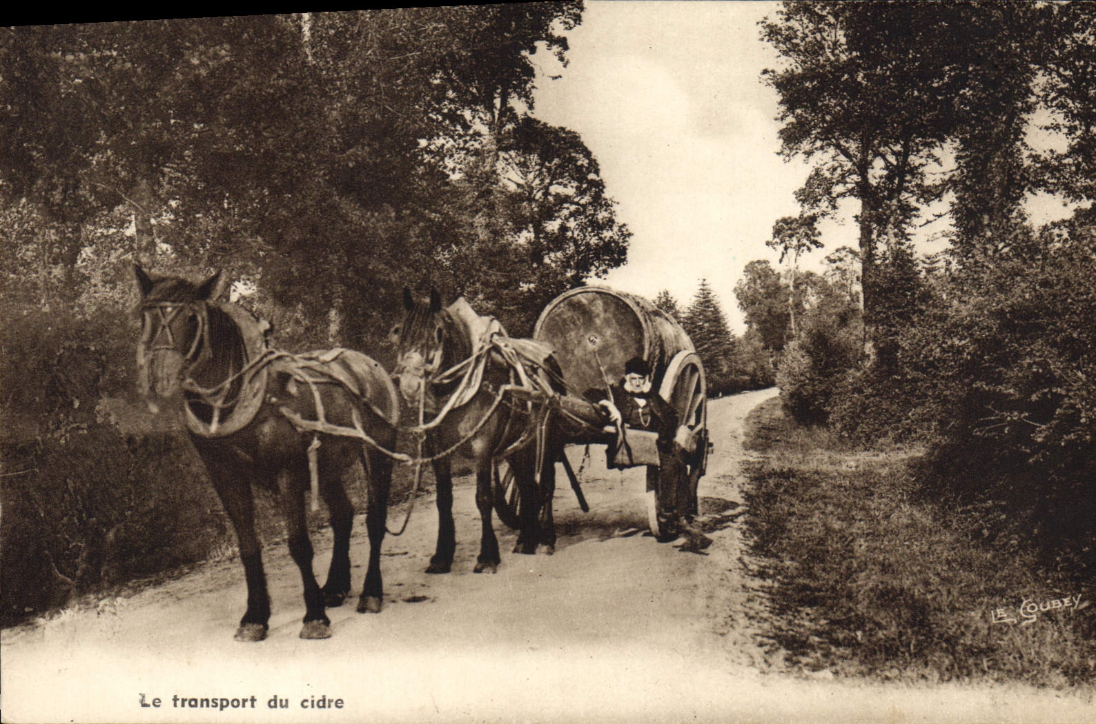 CPA Folklore Normandie Le transport du cidre 