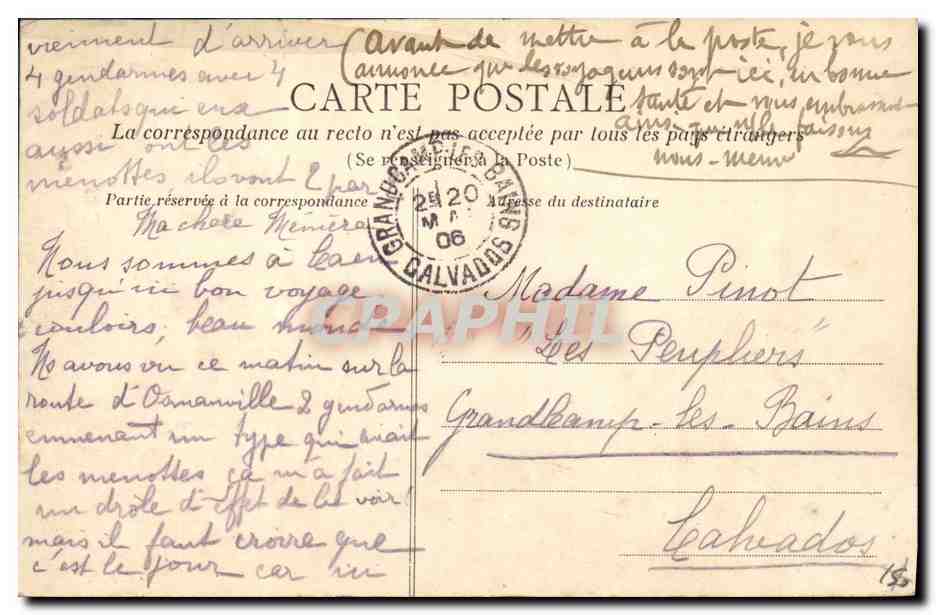 CPA Folklore Normandie Depart pour le labour  — Rückseite