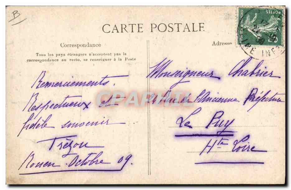 CPA Folklore Normandie Une lecon de dentelle  — Verso