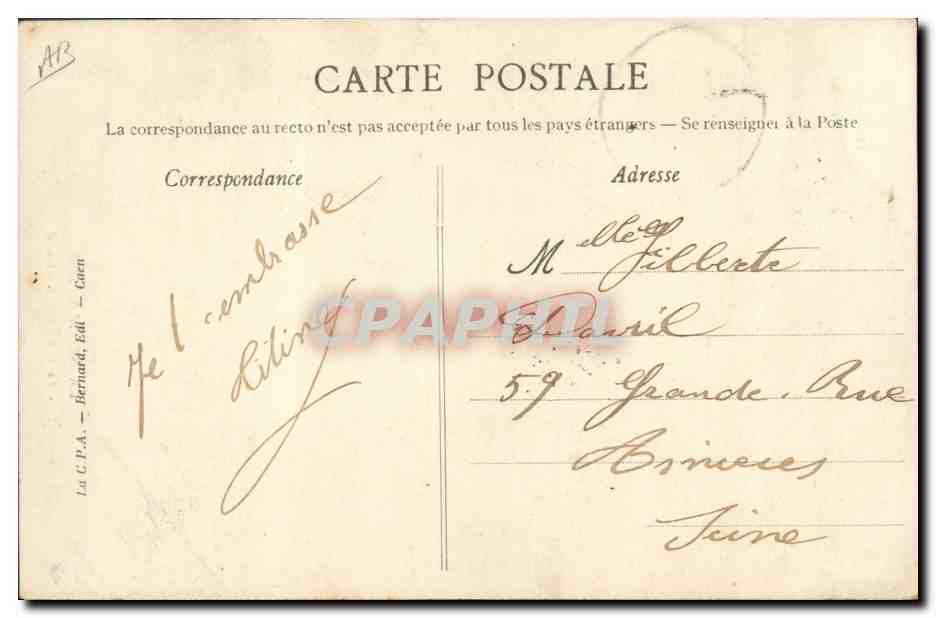 CPA Folklore Normandie Le bon gars Normand  — Verso